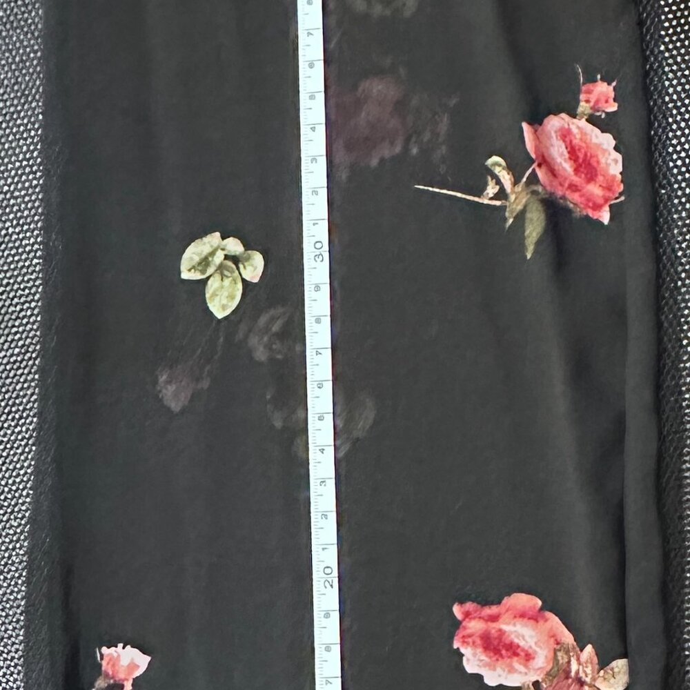 Black Floral Wrap Dress Size M Pleated - Aritzia Wilfred New With Tags - Picture 11 of 12